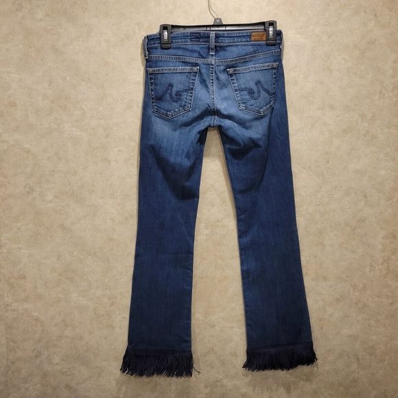Adriano Goldschmied Medium Wash Jeans With Sewn In Fringe Hem Size 26R - Picture 2 of 13